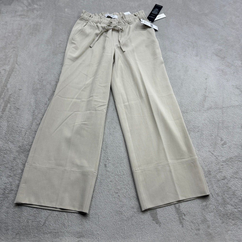 Liverpool Pull-On Wide Leg Pants Women XS Tan Quiet Luxury Office Sire Trousers